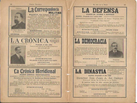 LAMINA 20632: La Correspondencia Militar, La Defensa, La Cronica, La Dinastia, La Democracia y La Cronica Meridional