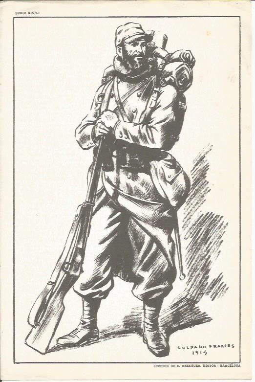 LAMINA 20667: Soldado frances de 1914, dibujo de Freixas