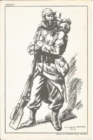 LAMINA 20667: Soldado frances de 1914, dibujo de Freixas