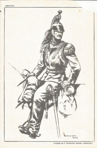 LAMINA 20666: Coracero de 1870, dibujo de Freixas