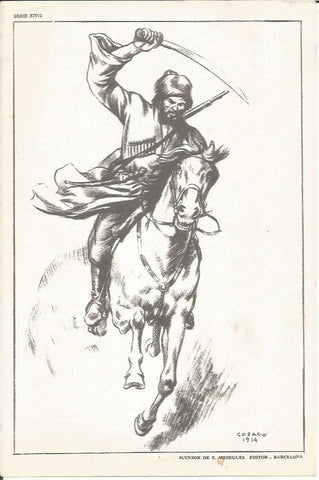 LAMINA 20665: Cosaco de 1914, dibujo de Freixas
