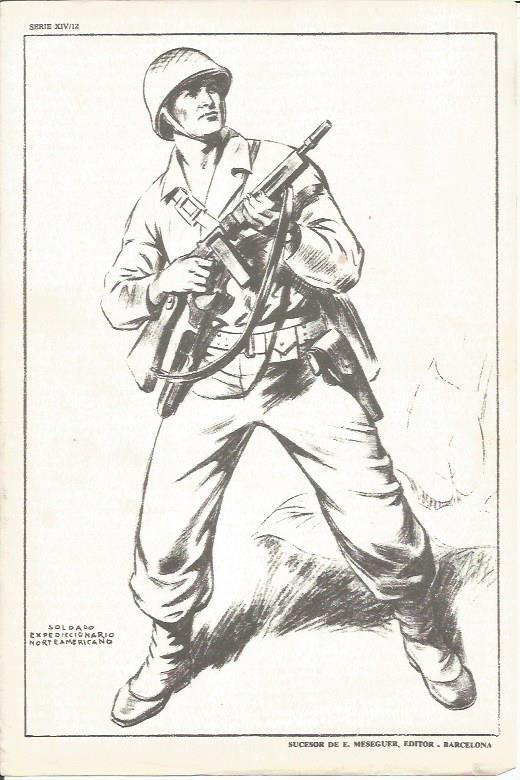 LAMINA 20661: Soldado expedicionario norteamericano, dibujo de Freixas