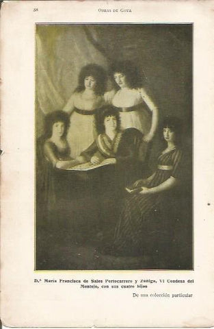 LAMINA 20655: La Condesa del Montojo con sus cuatro hijas, por Goya