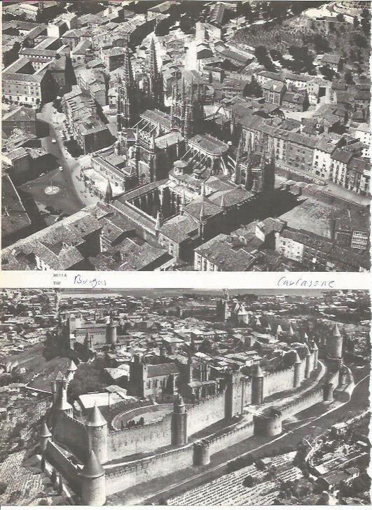 LAMINA 20605: Vistas aereas de Burgos y Carcassone