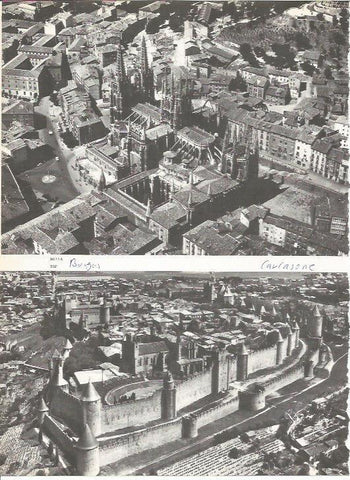 LAMINA 20605: Vistas aereas de Burgos y Carcassone