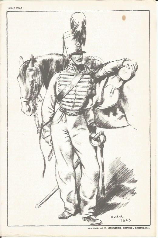 LAMINA 20668: Husar de 1843, dibujo de Freixas
