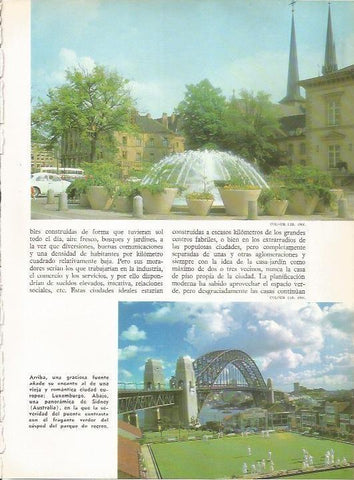 LAMINA 20609: Fuente en Luxemburgo y Puente de Sidney