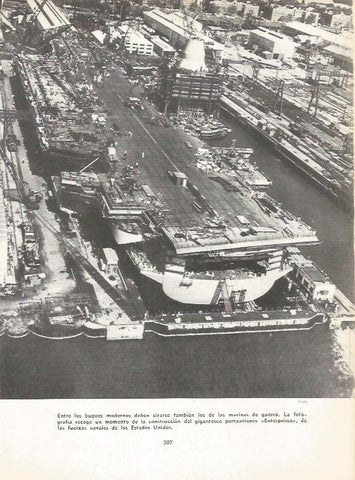 LAMINA 20621: Construccion del portaaviones Enterprisse