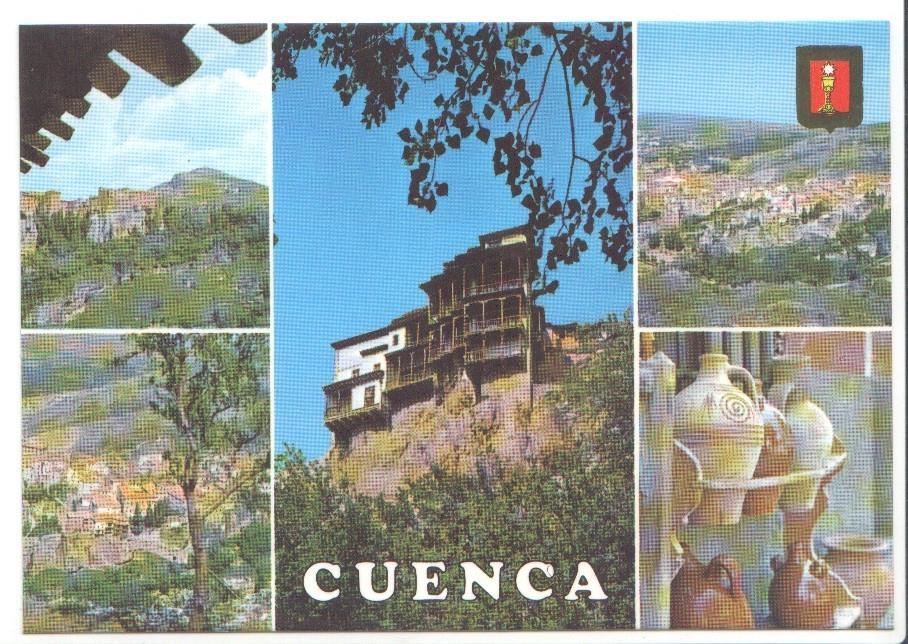 Postal JC0220: Cuenca. Diversos aspectos. Ciudad Encantada, Casas Colgadas