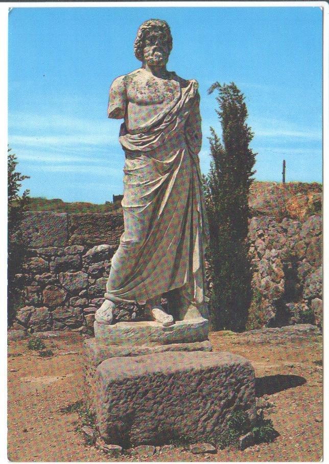 Postal JC0226: Costa Brava. Ampurias. Estatua de Esculapio