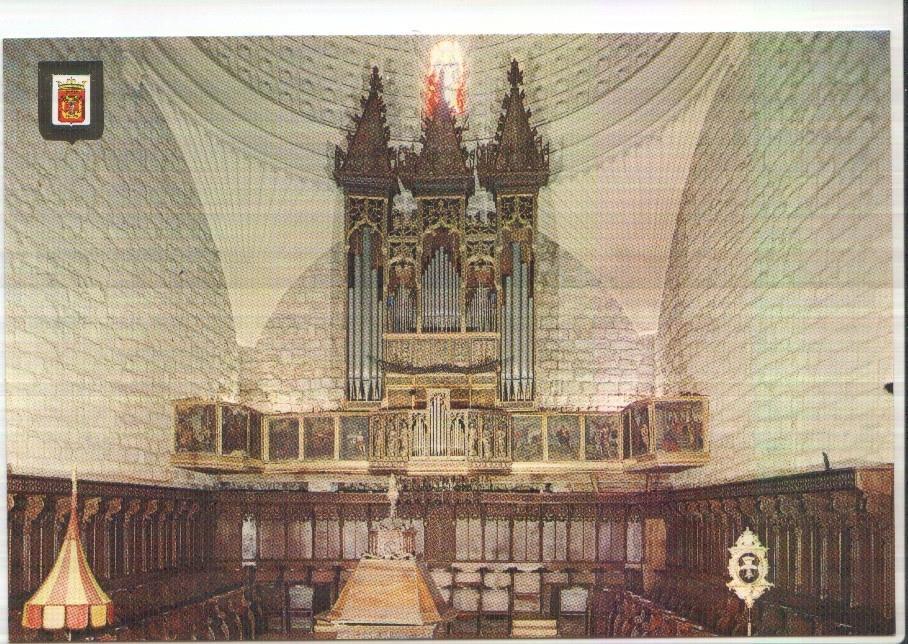 Postal JC0235: Daroca (Zaragoza). Basilica Santa Maria, Coro s. XV. Organo s. XVI