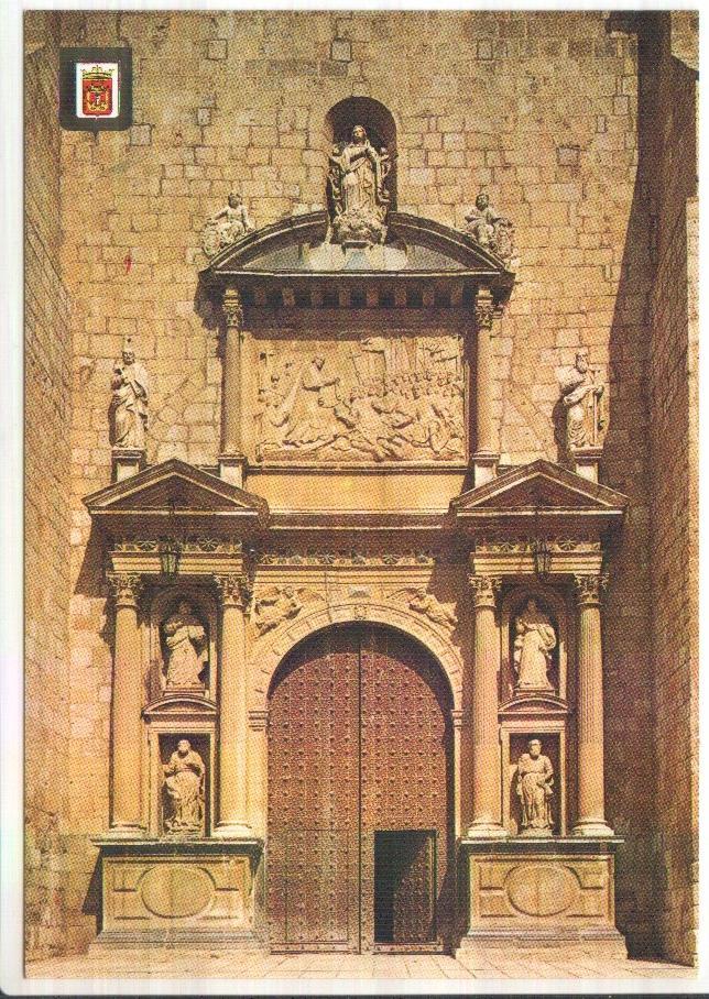 Postal JC0238: Daroca (Zaragoza). Puerta principal Basílica Santa María. Siglo XVII