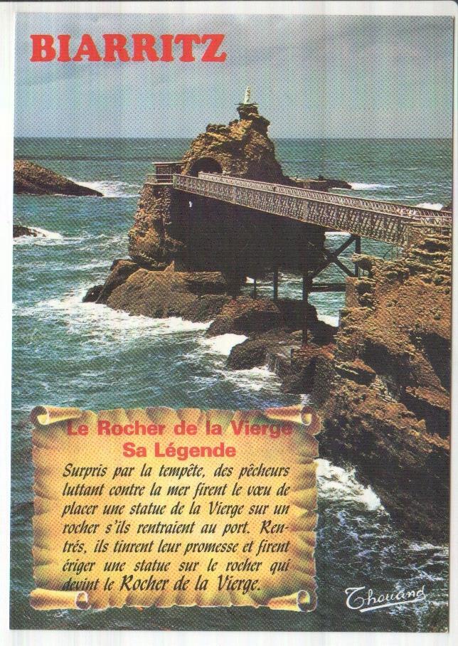 Postal JC0255: Biarritz. Le Rocher de la Vierge