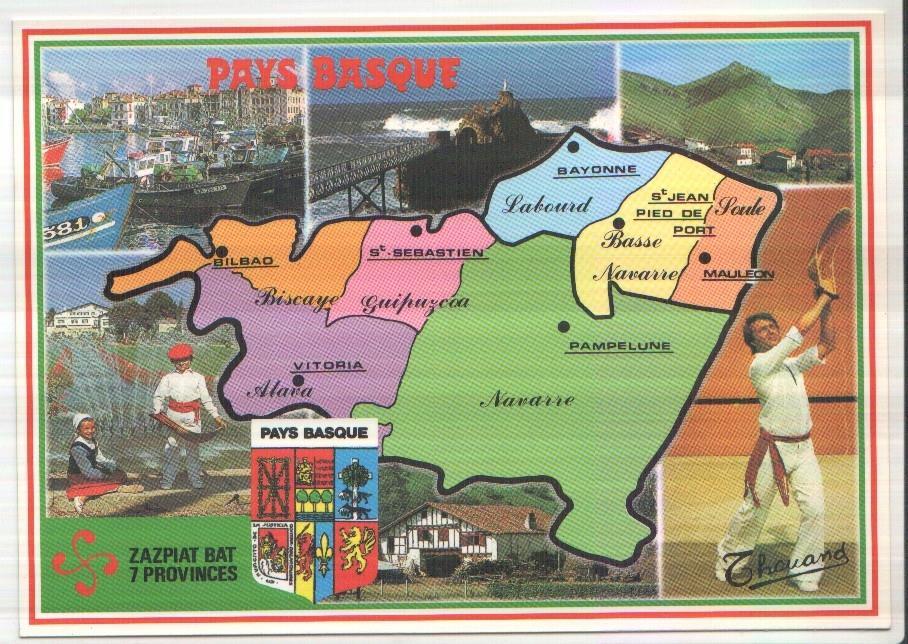 Postal JC0264: Pays Basque. Les 7 Provinces