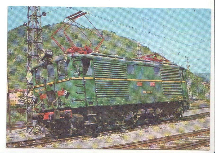 Postal JC0282: Locomotora electrica serie 1001/1007, CAF-1929. Est. Ripoll