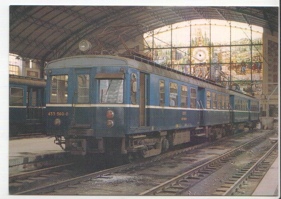 Postal JC0284: Automotor electrico 433-560, Serie 433-001 / 093. Foto Isidre Claret, Bilbao abril 1984