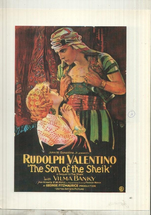 Lamina 14 The movie Poster Book: Rudolph Valentino y en trasera Flesh and the devil 