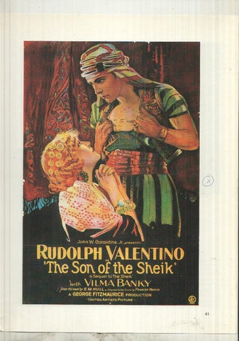 Lamina 14 The movie Poster Book: Rudolph Valentino y en trasera Flesh and the devil 