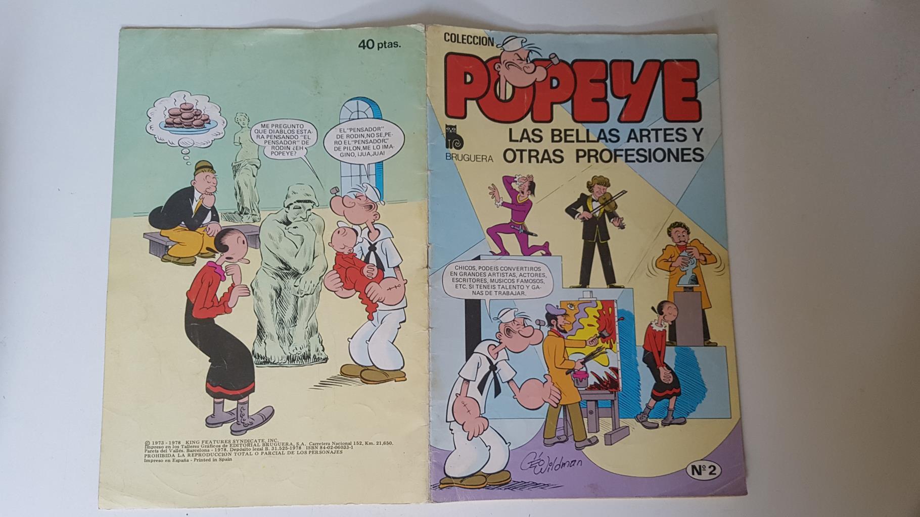 Bruguera: Coleccion Popeye numero 02: las bellas artes y otras profesiones 