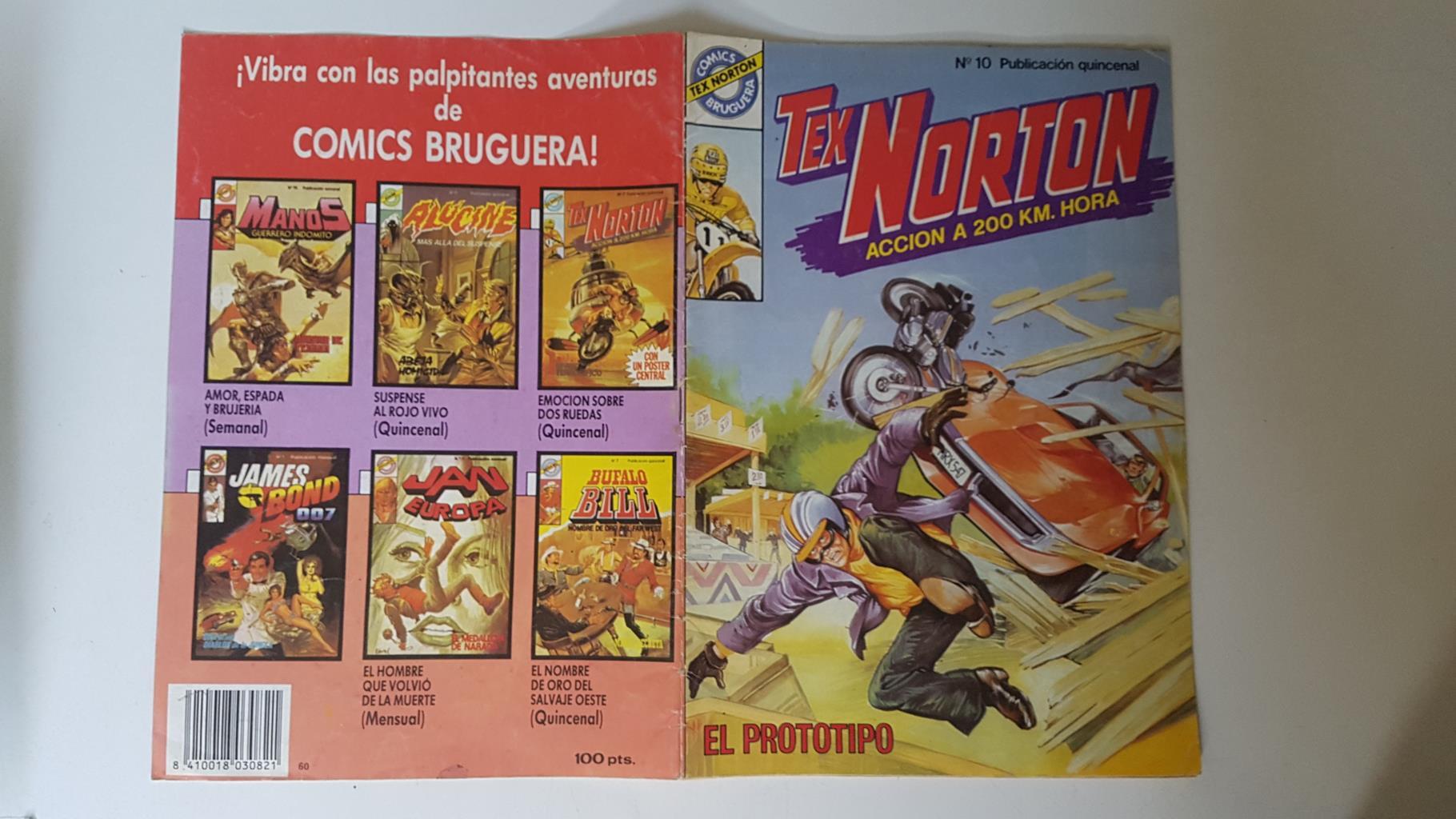Tex Norton numero 10: poster central doble: Pat Hennen con suzuki y 
