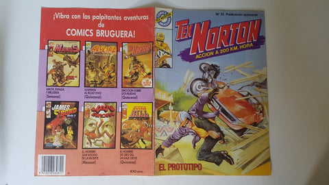 Tex Norton numero 10: poster central doble: Pat Hennen con suzuki y 