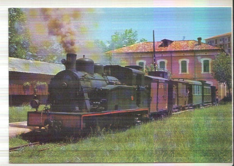 Postal JC0303: Carrilet Olot - Girona. Locomotora serie 21/24 - Tipus 131T, MTM - 1926, Est. Olot