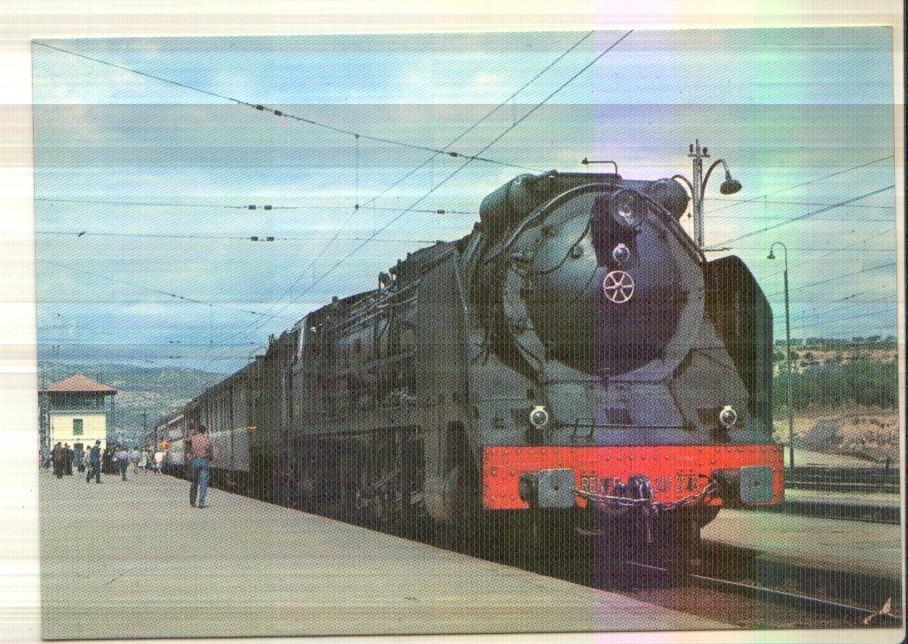 Postal JC0307: Locomotora 241-F-2246 en Mora la Nueva, Serie 2201-2257. Foto de C. Escudero