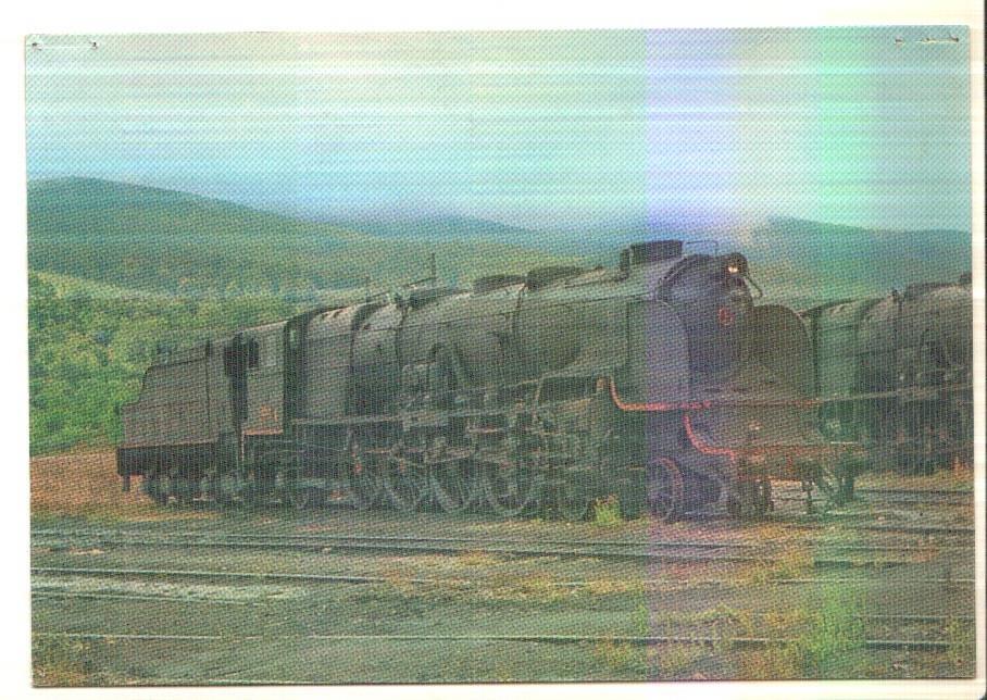 Postal JC0319: Locomotora 241-F-4089 serie 4067/4094. Deposito de Alsasua 28-8-69