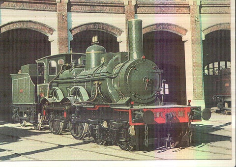 Postal JC0322: Locomotora num 9 del Oeste. Llegaron 5 a Renfe y recibieron los numeros 220-2001 / 2005. Foto del Rio. Tarragona