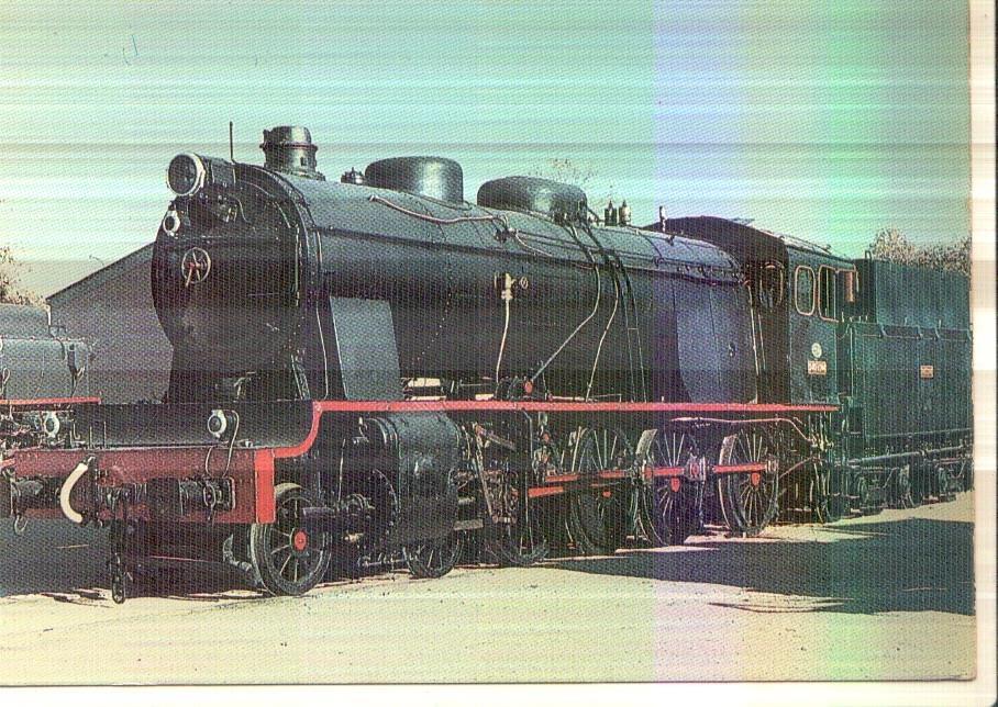 Postal JC0323: Locomotora 1400 (serie 1400 de MZA). En renfe fueron numeradas como 240-2241/2425. Foto del Rio. Tarragona