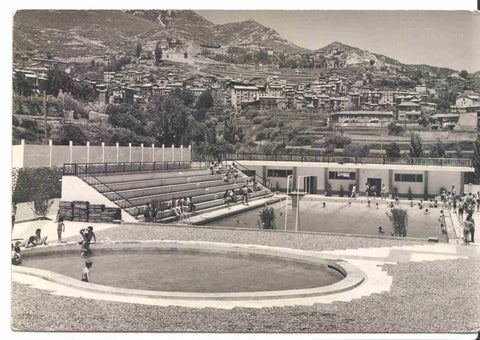 Postal JC0333: Berga. Piscinas Municipales, foto Deseuras. En B/N