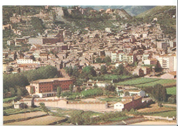 Postal JC0338: Berga, vista parcial de Berga y Cuartel Militar