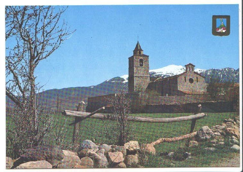 Postal JC0344: Bellver de Cerdanya (Lerida). Iglesia Romanica y la Tossa d'Alp