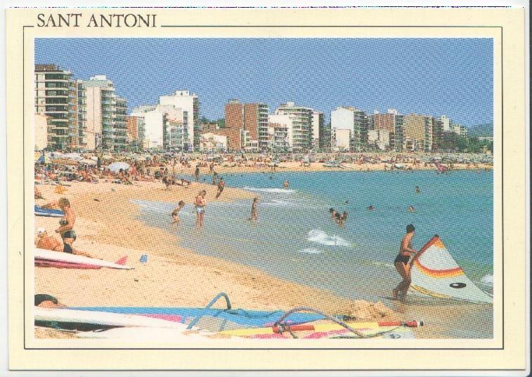 Postal JC0347: Sant Antoni de Calonge (Costa Brava). Vista de la playa