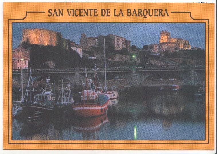 Postal JC0350: San Vicente de la Barquera (Cantabria). Anochecer en el puerto
