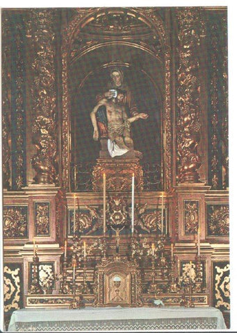 Postal JC0355: San Juan de las Abadesas (Pirineo catalan). Altar del Santisimo y Capilla de la Dolorosa. Estilo Barroco