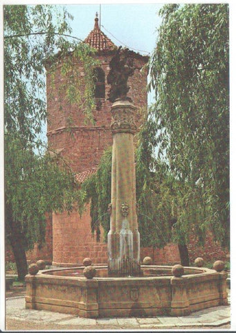 Postal JC0357: San Juan de les Abadesas (Girona). Monumeto a J.A. Clave y Campanario de San Pol