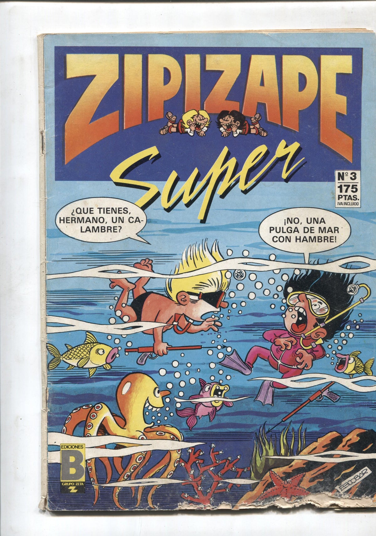 Super Zipi y Zape numero 003 (bajos del comic trozo comido por algun animal de compañia)