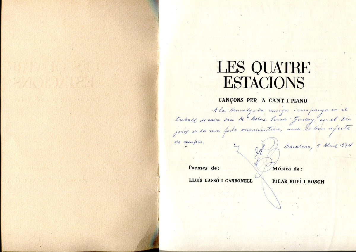 Les quatre estacions: cançons per a cant i piano