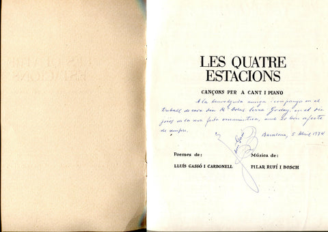 Les quatre estacions: cançons per a cant i piano
