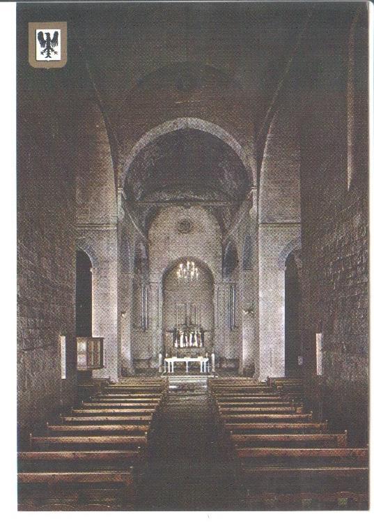Postal JC0369: Monestir de Sant Joan de les Abadesses (Catalunya). Interior del Monestir (S. XIII), al fons el Santissim Misteri (s. XIII)