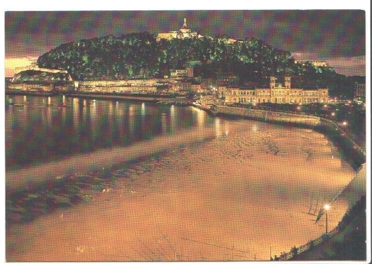 Postal JC0373: San Sebastian. Vista nocturna