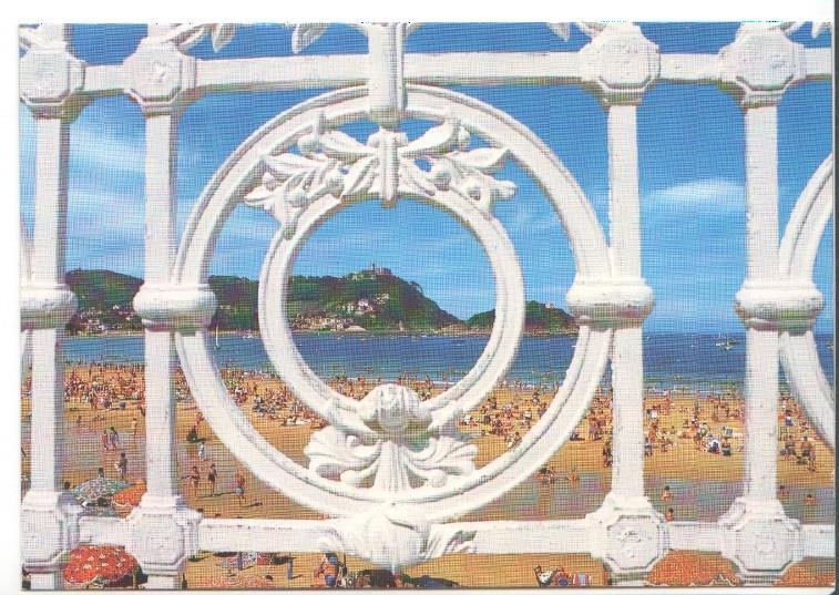 Postal JC0384: San Sebastian. Playa y Monte Igueldo