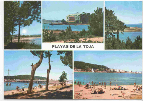 Postal JC0389: La Toja (Galicia). Varias vistas de las playas