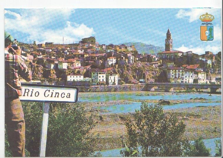 Postal JC0393: Fraga (Huesca). Vista sobre el rio Cinca