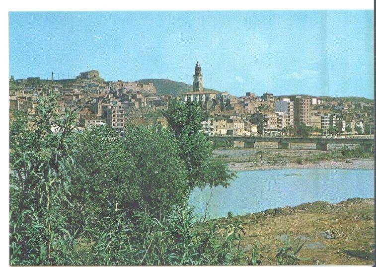 Postal JC0395: Fraga (Huesca). Vista parcial y rio Cinca