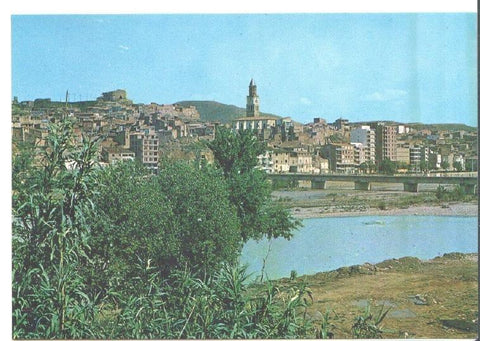 Postal JC0395: Fraga (Huesca). Vista parcial y rio Cinca