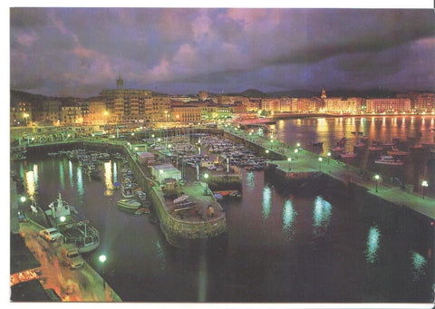 Postal JC0400: San Sebastian. Puerto nocturno
