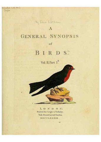 Reproducción/Reproduction 49756685371: A general synopsis of birds.. London :Printed for Benj. White,1781-1785.. 