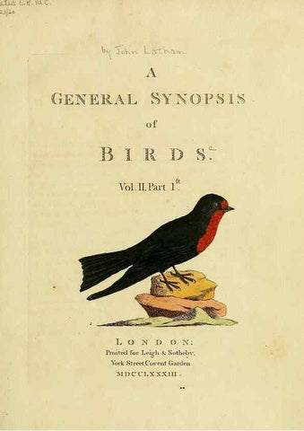 Reproducción/Reproduction 49756685371: A general synopsis of birds.. London :Printed for Benj. White,1781-1785.. 
